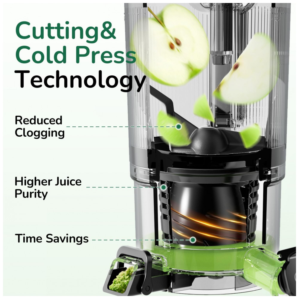 Extrator de Sucos a Frio Canoly C16,  Boca Extra Larga, 3 em 1 para Sucos, Sorvetes e Leites Vegetais, Motor Potente sem Escovas de Carvão, - Imagem 8