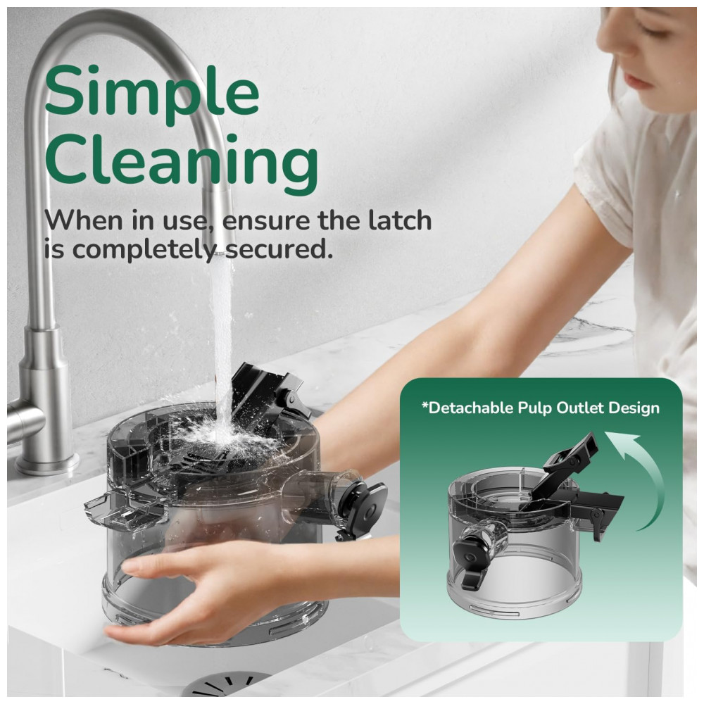 Extrator de Sucos a Frio Canoly C16,  Boca Extra Larga, 3 em 1 para Sucos, Sorvetes e Leites Vegetais, Motor Potente sem Escovas de Carvão, - Imagem 9