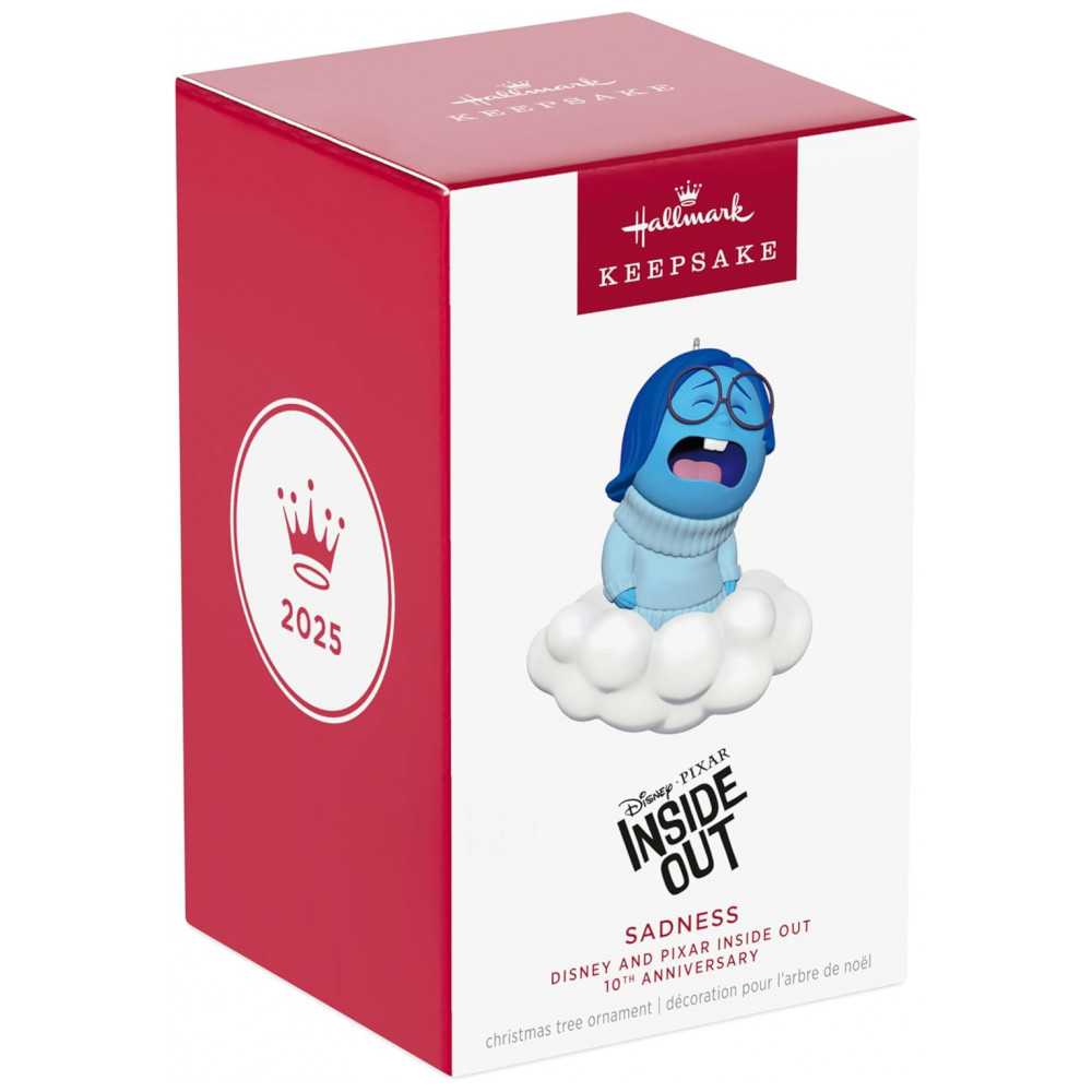 ECTQL7XSB3RD0B_6-1.jpg - Enfeite de Natal Hallmark Keepsake 2025, DisneyPixar DivertidaMente 10º Aniversário Tristeza, Presente para Fãs da Disney