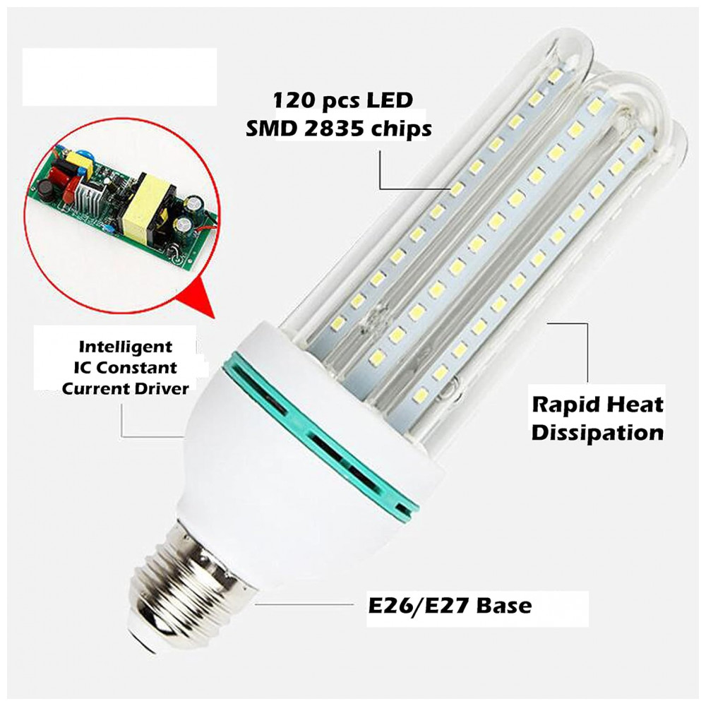 ECTQL89Y87890B_1-1.jpg - Lâmpadas LED de Milho 24W E26E27, Equivalente a 200W de Incandescente, Luz Branca Quente 3000K, 2400 Lumens, Não Dimmable - Edearkar
