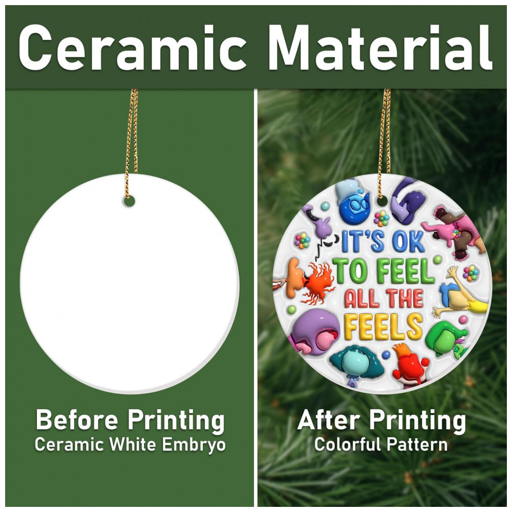 ECTQLCD3CLBD0B_2-1.jpg - Enfeite de Natal Cerâmico 34HD Dupla Face, Redondo, 7,4 cm, Decoração Clássica para Árvore com Cordão para Pendurar