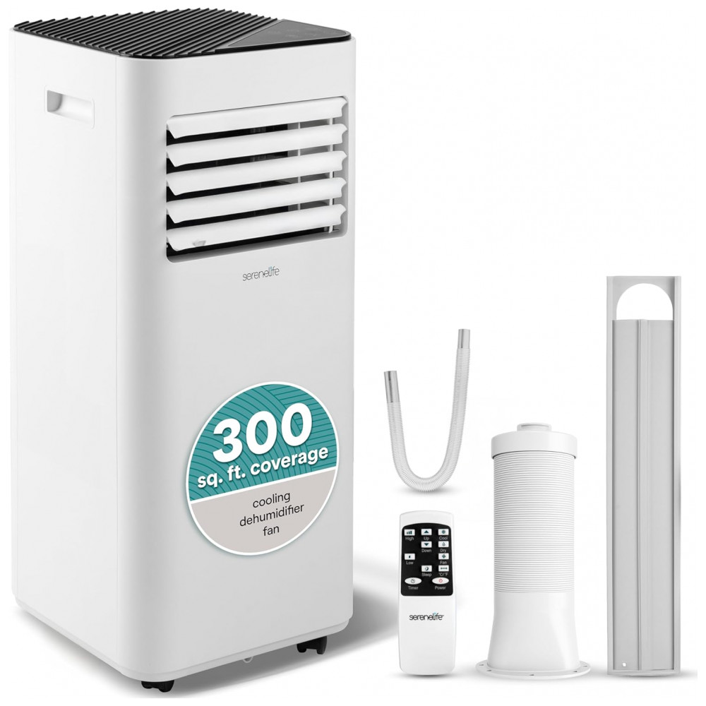 ECTQLG9MR54D0B_0-1.jpg - Ar-condicionado Portátil SereneLife, 8000 BTU 3 em 1 para Ambientes de até 27,5m², Unidade de AC de Piso Eficiente com Controle Remoto