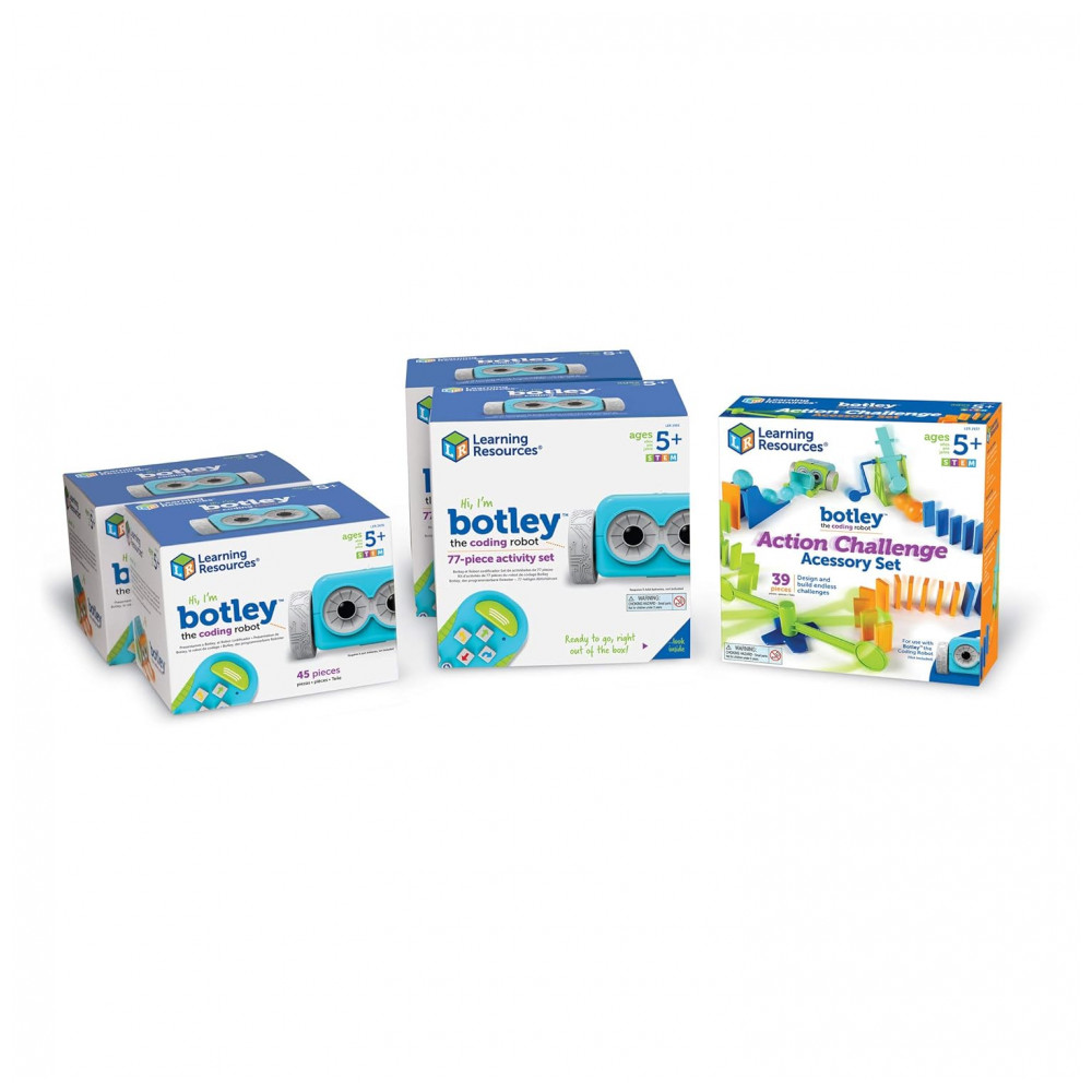 Learning Resources Botley The Coding Robot Classroom Set – Kit Educacional Completo com 239 Peças e 4 Robôs para Crianças a Partir de 5 Anos