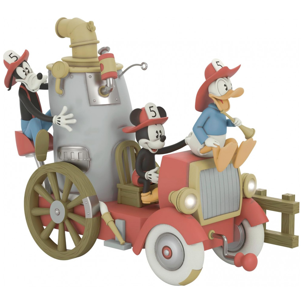 ECTQLK8Z73RD0B_0-1.jpg - Enfeite de Natal Hallmark Keepsake 2025, Disney Mickey e Amigos - Amigos Bombeiros 2025 com Luz, Som e Movimento, Plástico, 12,7 x 10,8 x 7 cm