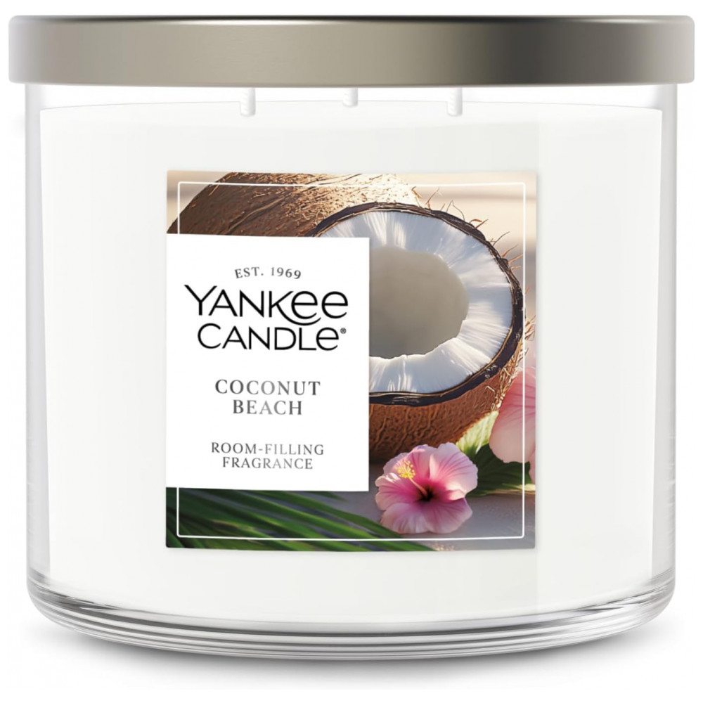 Vela Yankee Candle 3 Pavios, Vela Perfumada com até 40 Horas de Queima, Mistura Premium de Cera Vegetal para Fragrância Duradoura e Consistente do Iní