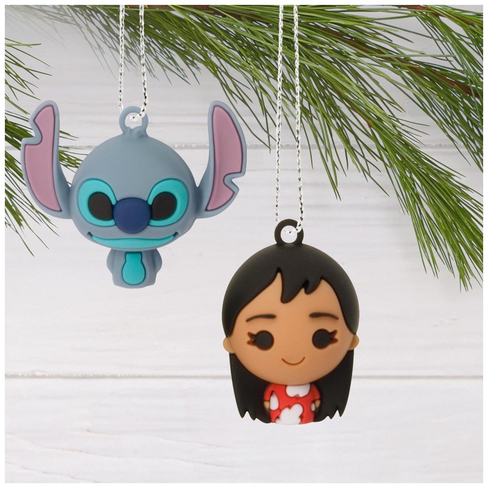 ECTQLR7D9TSC0B_4-1.jpg - Conjunto de 6 Mini Enfeites de Natal Hallmark Disney Lilo & Stitch em Plástico Inquebrável Multicolorido, 2,54 x 3,3 x 2,6 cm cada