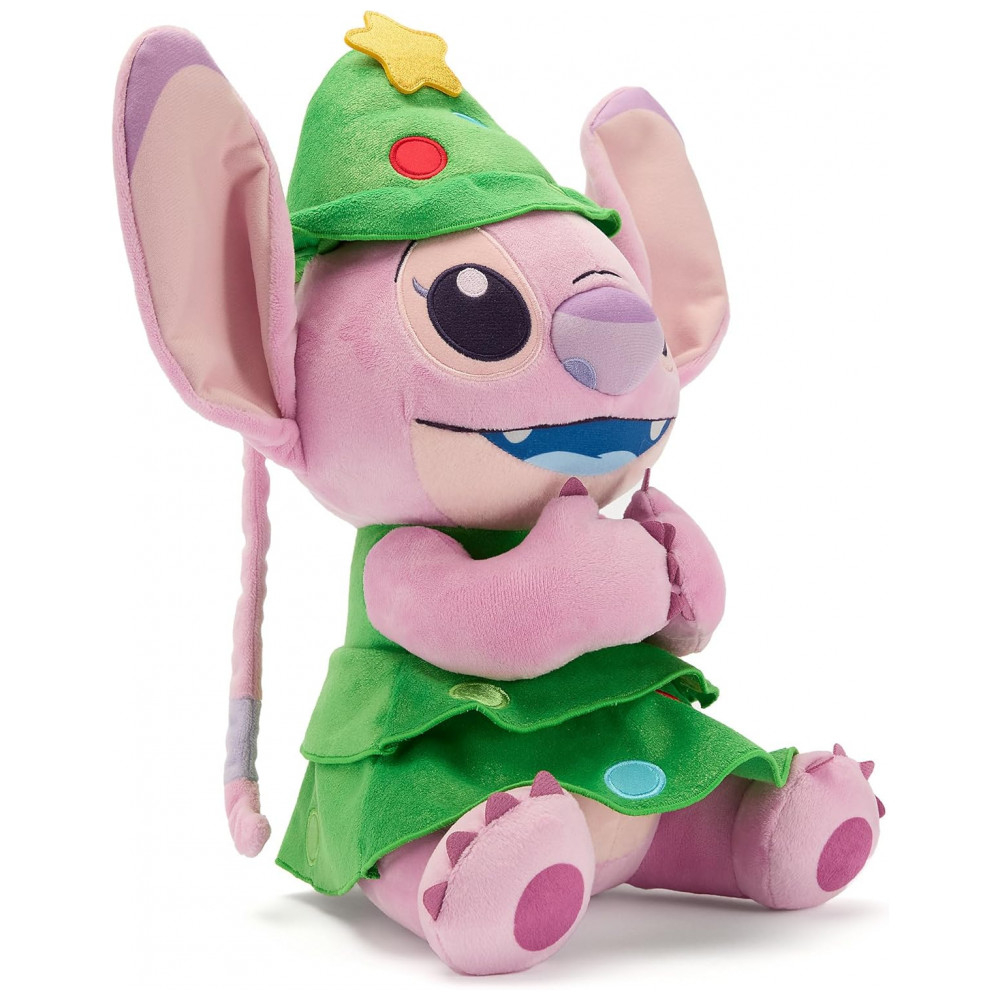 ECTQLT2Z53SF0B_1-1.jpg - Pelúcia Oficial de Natal Disney Store Angel Lilo & Stitch Natalina 2025, 36 cm, Fantasia Árvore de Natal com Estrela Dourada e Detalhes Bordados