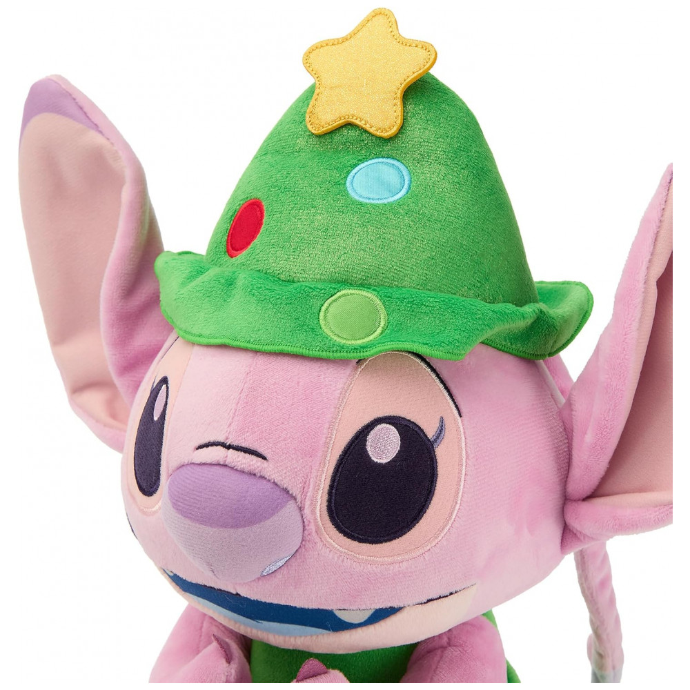 ECTQLT2Z53SF0B_4-1.jpg - Pelúcia Oficial de Natal Disney Store Angel Lilo & Stitch Natalina 2025, 36 cm, Fantasia Árvore de Natal com Estrela Dourada e Detalhes Bordados