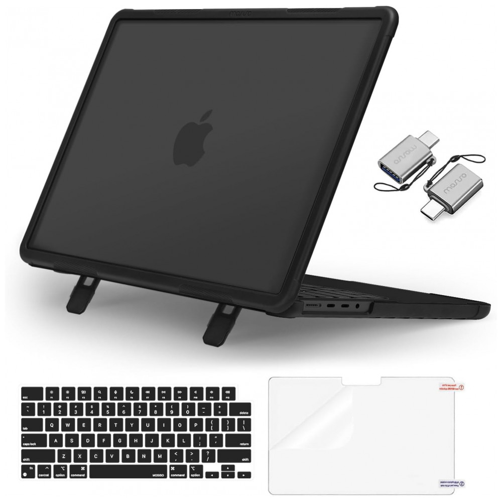 MOSISO Capa Rígida Heavy Duty para MacBook Pro 16" 2025-2021 com Kickstand, Teclado, Tela e USB-C, Preto