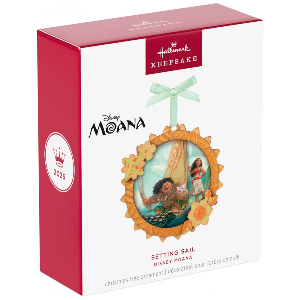 ECTQLYM5SLSD0B_6-1.jpg - Enfeite de Natal Hallmark Keepsake 2025, Disney Moana Navegando, Artesanato em Papel, Presente para Fãs da Disney Moana