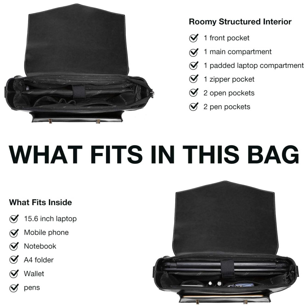 ECTQM13D3RM70B_2.jpg - Bolsa Pasta Couro Puro Laptop 15.6 Pol. Feminino, ECOSUSI ES1101002A001 FUS, Preto