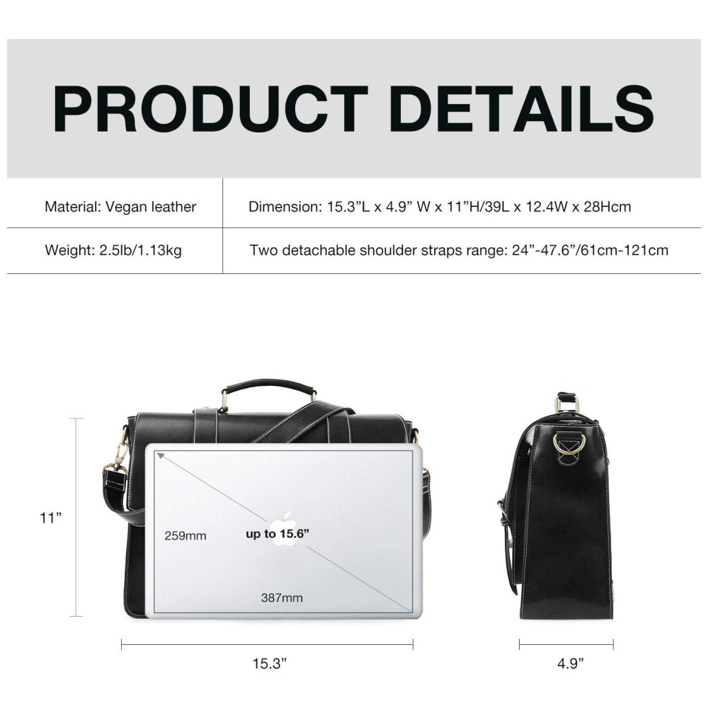 ECTQM13D3RM70B_5.jpg - Bolsa Pasta Couro Puro Laptop 15.6 Pol. Feminino, ECOSUSI ES1101002A001 FUS, Preto