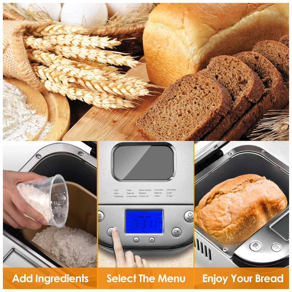 ECTQM393RRR80B_5.jpg - Panificadora Automática com 15 Modos e Livro de Receita 110v 1829 CARL SCHMIDT SOHN CSSBM 001 Prateado