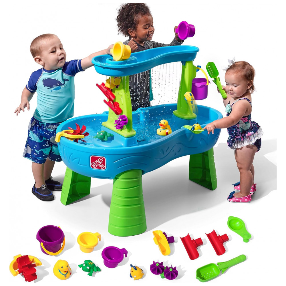 Mesa Sensorial de Água para Crianças ao Ar Livre com 13 Peças, Step2, Azul