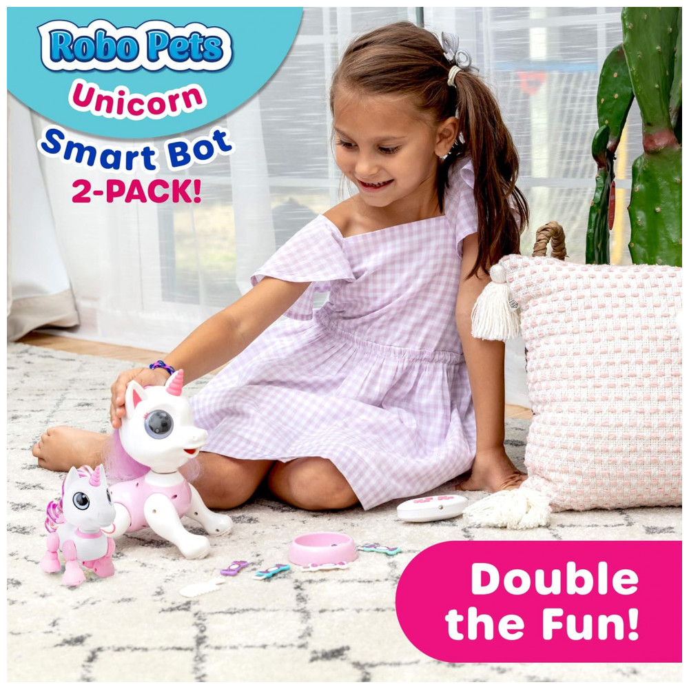 ECTQM8TQ6LR80B_5-1.jpg - Robo Pets Unicorn Rosa – Conjunto com 2 Unicórnios Robôs Interativos para Crianças a Partir de 3 Anos