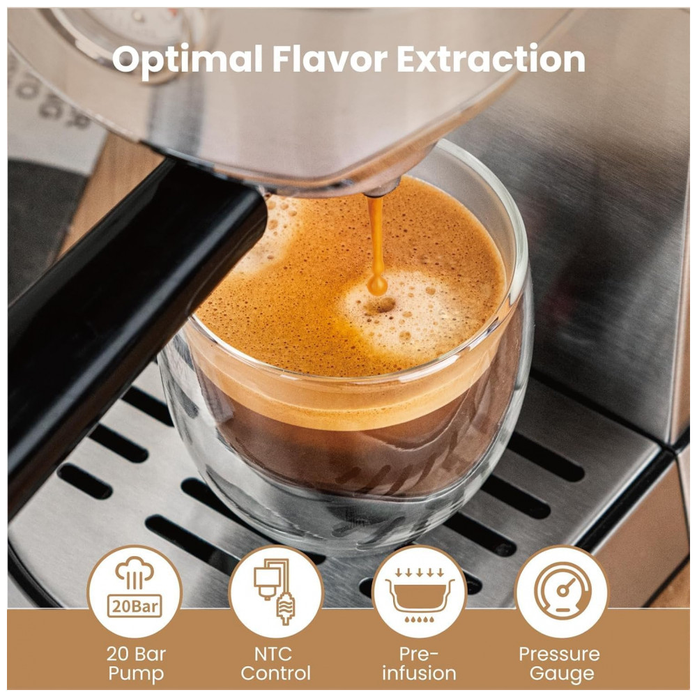 ECTQMCVZDM2D0B_2-1.jpg - Máquina de Espresso 20 Bar, Frother Automático, Controle NTC, Pré-Infusão, Gevi, Inox, Prata, 110V