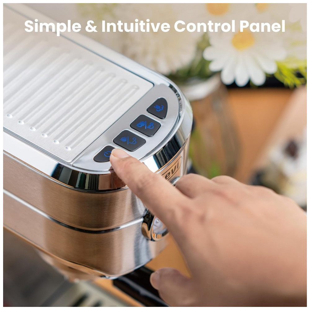 ECTQMCVZDM2D0B_3-1.jpg - Máquina de Espresso 20 Bar, Frother Automático, Controle NTC, Pré-Infusão, Gevi, Inox, Prata, 110V