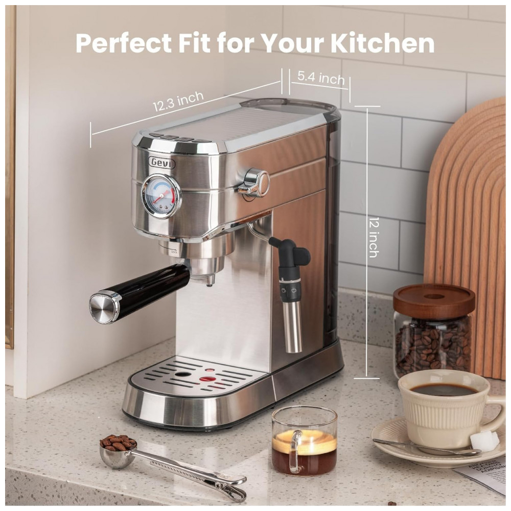 ECTQMCVZDM2D0B_4-1.jpg - Máquina de Espresso 20 Bar, Frother Automático, Controle NTC, Pré-Infusão, Gevi, Inox, Prata, 110V