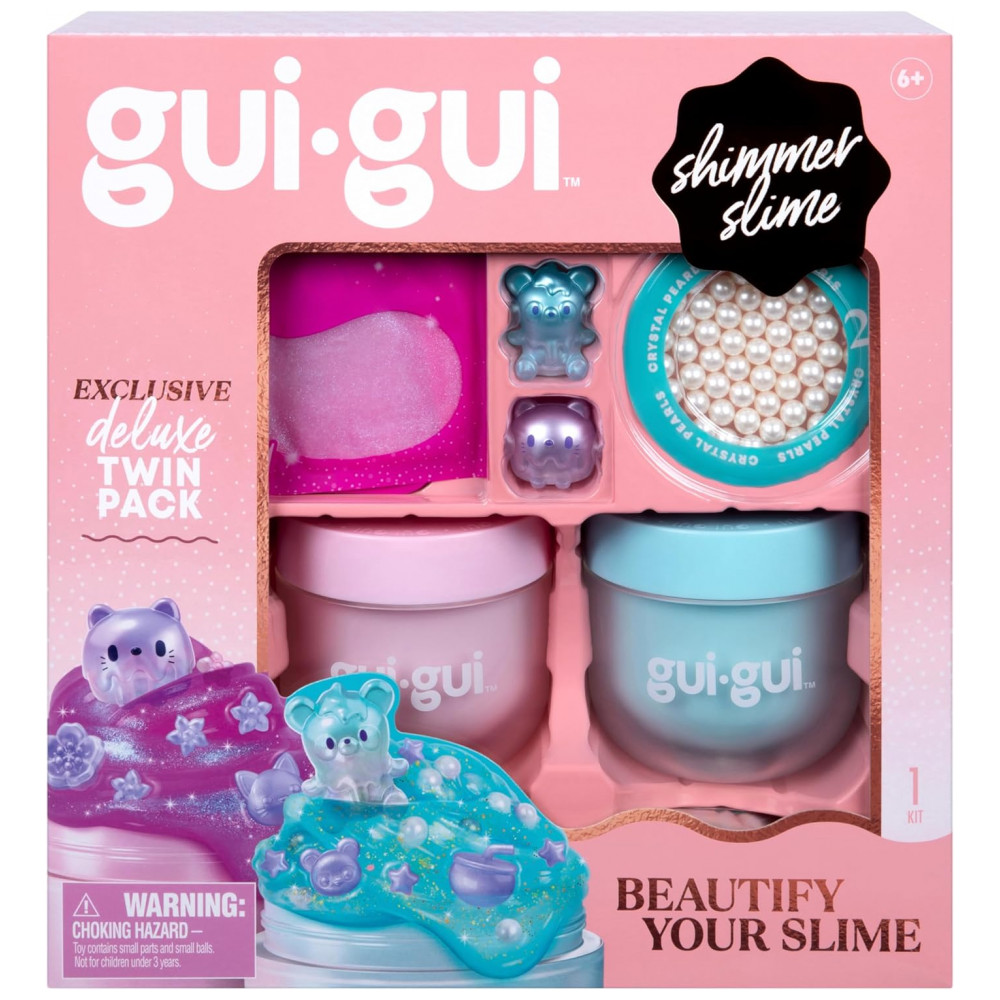 ECTQMGBJZLQD0B_2-1.jpg - Kit Deluxe Gui Gui com 2 Slimes Iridescentes e Perfumadas, 5 Passos para Personalizar seu Slime GlowUp, Recipiente Lacrável e Reutilizável,