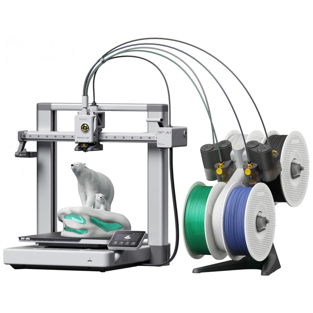 ECTQMKS4V71D0B_0-1.jpg - Impressora 3D Bambu Lab A1 Combo com AMS Lite - Impressão Multicor de Alta VelocidadeBAMBULAB