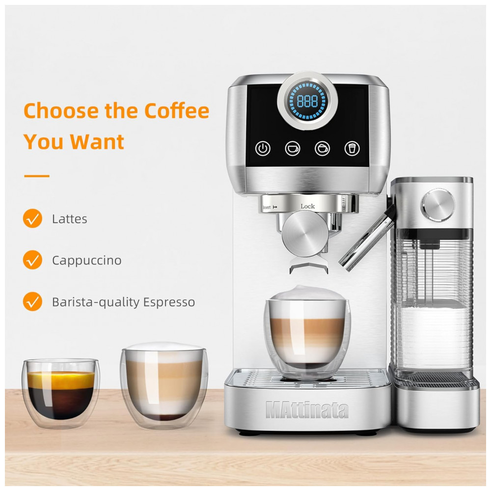 ECTQMKX562SD0B_5-1.jpg - Máquina de Café Expresso e Cappuccino 20 Bar, Touchscreen, Vaporizador Automático, 1,45L, MAttinata, Inox, Prata, 110V