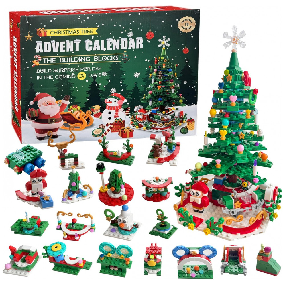 Calendário de Advento Árvore de Natal 24 Dias de Surpresas, Contagem Regressiva para o Natal,VICOMY,