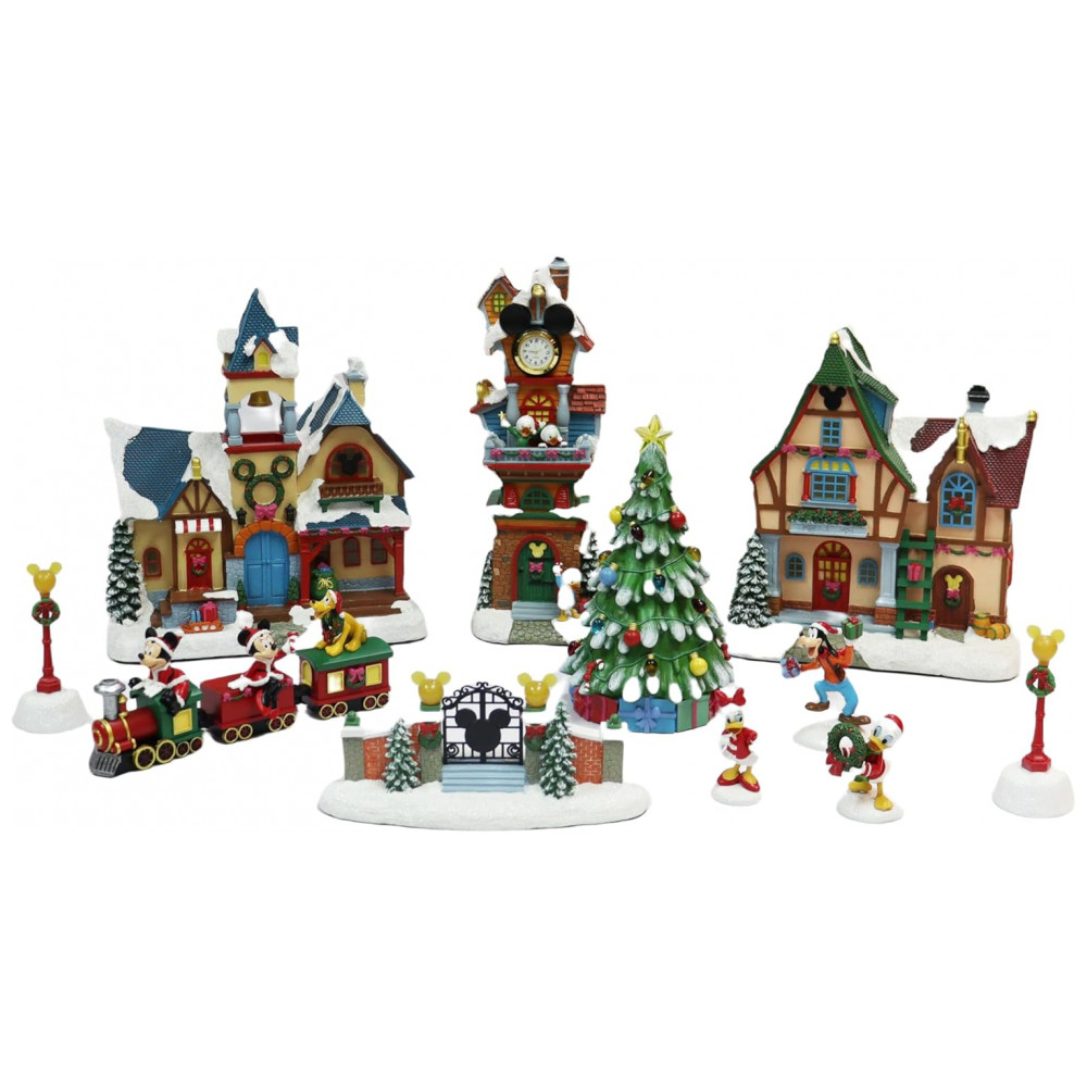 ECTQN66RBGJD0B_3-1.jpg - Conjunto Vila Natalina Disney Moments in Time com 13 Peças, Luzes LED, Música e Temporizador, Decoração Natalina Multicolorida