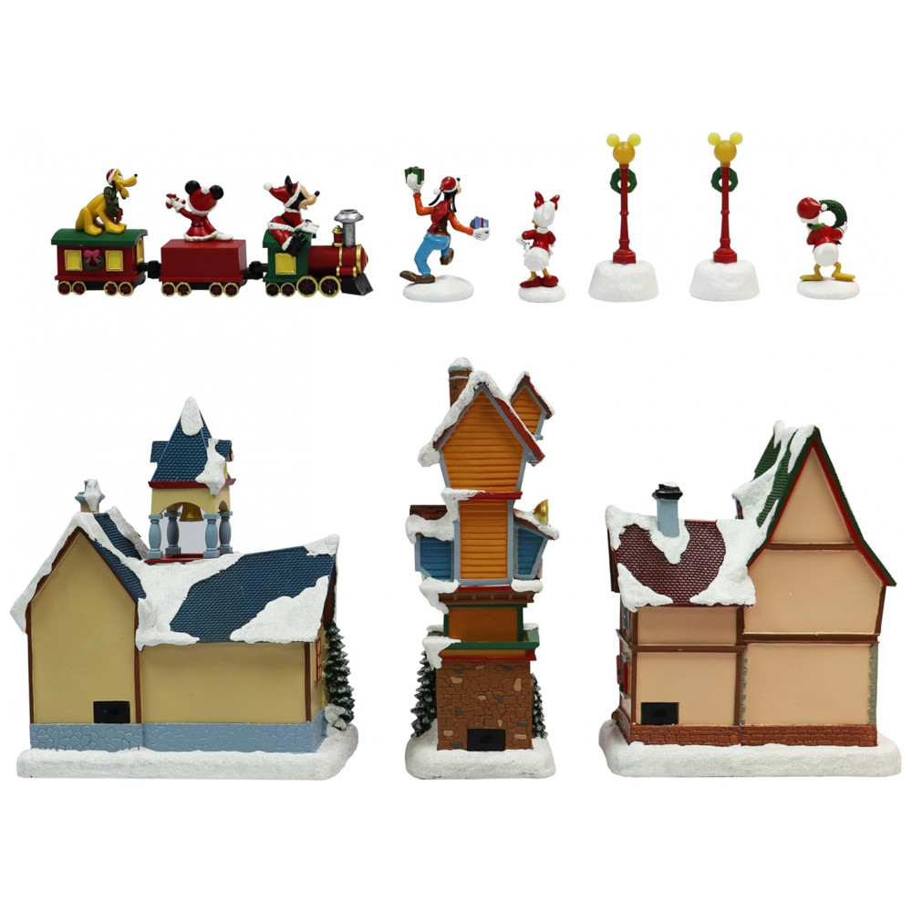 ECTQN66RBGJD0B_4-1.jpg - Conjunto Vila Natalina Disney Moments in Time com 13 Peças, Luzes LED, Música e Temporizador, Decoração Natalina Multicolorida