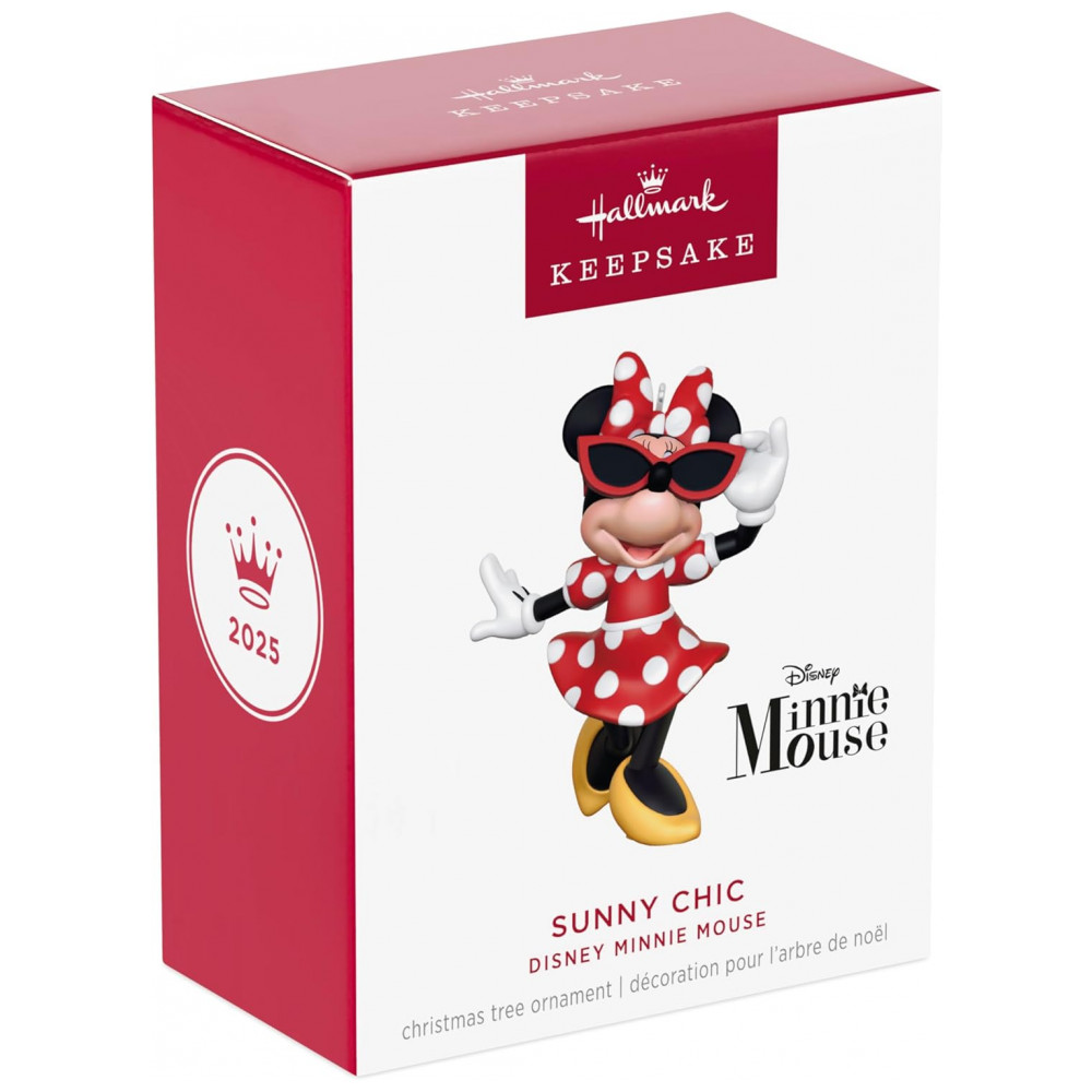 ECTQN9ZKB3RD0B_6-1.jpg - Ornamento Hallmark Keepsake Natal 2025 Disney Minnie Mouse Sunny Chic, Decoração Elegante para Fãs Disney