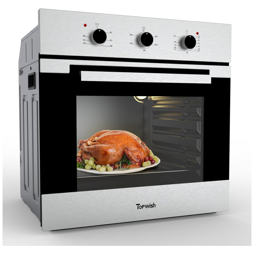 ECTQNF1LGJ1F0B_0.jpg - Forno de Parede 60cm TOPWISH 65 Litros Elétrico Embutido Convecção Controle Mecânico 5 Funções de Cozimento