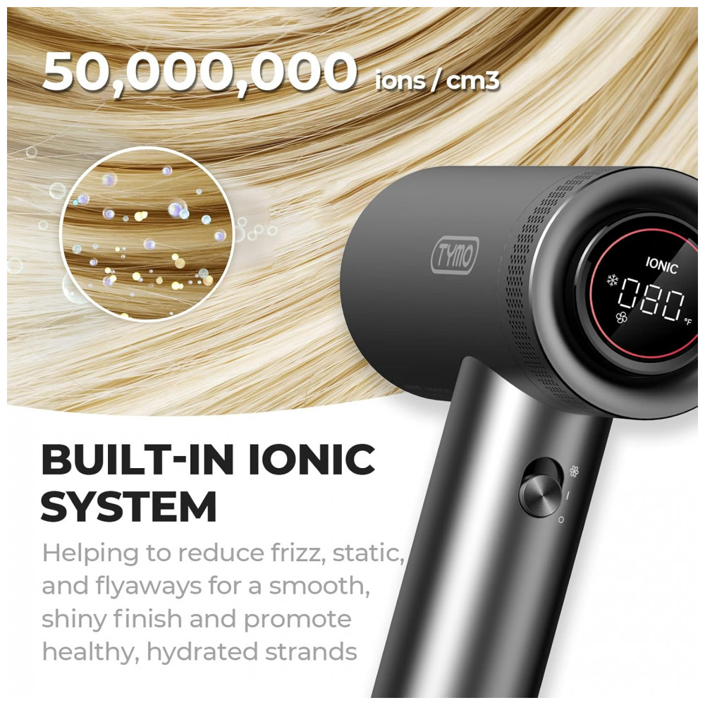 ECTQNPMGWY8B0B_6-1.jpg - Secador de Cabelo TYMO com Difusor para Mulheres 1500W Profissional de Alta Velocidade com Pente, Secagem Rápida 110.000 RPM, 200 Milhões de Íons, 4 T