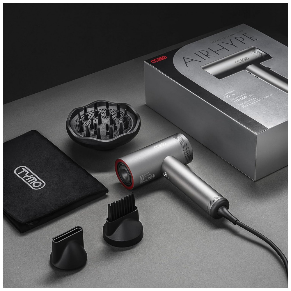 ECTQNPMGWY8B0B_7-1.jpg - Secador de Cabelo TYMO com Difusor para Mulheres 1500W Profissional de Alta Velocidade com Pente, Secagem Rápida 110.000 RPM, 200 Milhões de Íons, 4 T