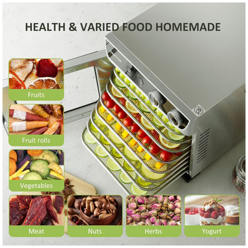 ECTQNZ7YPY9F0B_5-1.jpg - Desidratador de Alimentos Comercial Septree Espaço amplo para secar mais de 68kg de carne crua de uma vez secador de alimentos para ervas carne