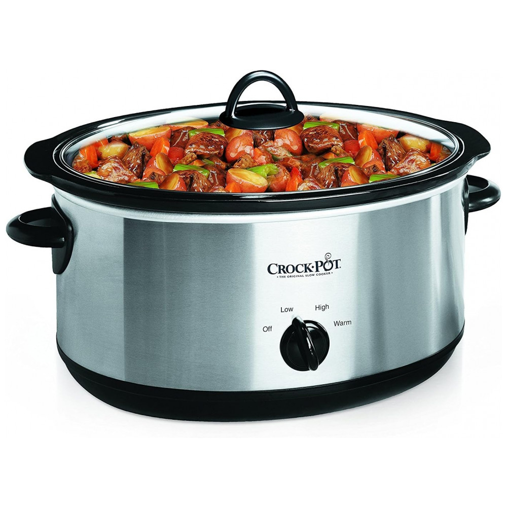 ECTQOJGJAO300B_0-1.jpg - Panela 6,62 litros Oval Manual Slow Cooker, Aço Inoxidável SCV700SBR, Panela Versátil para Famílias Grandes ou Entretenimento 7 Litros