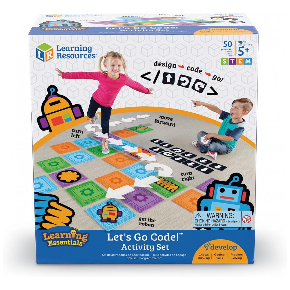 Kit Atividades Learning Resources Let’s Go Code! – 50 Peças para Crianças 5+, Introdução Lúdica à Programação e Habilidades STEM - Imagem 6