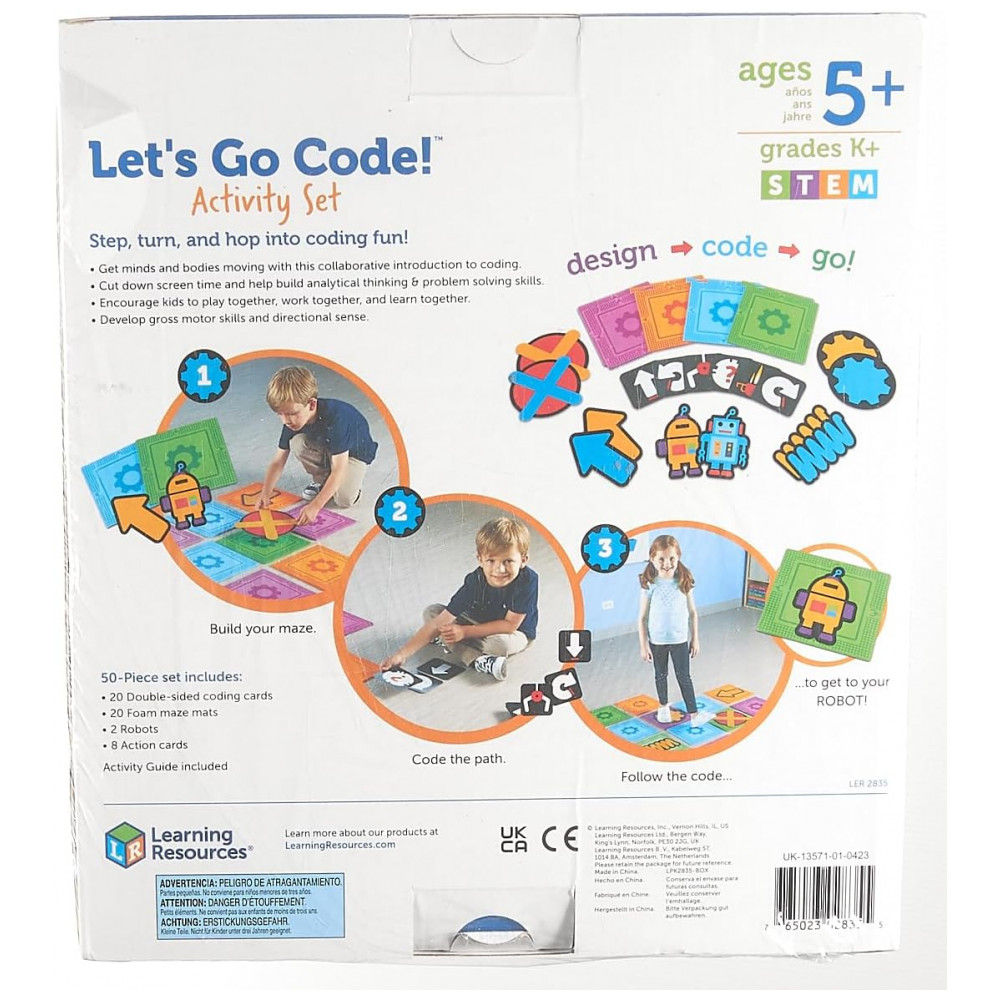 Kit Atividades Learning Resources Let’s Go Code! – 50 Peças para Crianças 5+, Introdução Lúdica à Programação e Habilidades STEM - Imagem 8