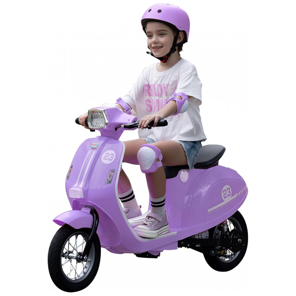 ECTQP119SRBF0B_0-1.jpg - Moto Elétrica Infantil Okay Run Lilás 24V 2 Rodas LED Música 3 Velocidades Buzina 8 a 14 Anos