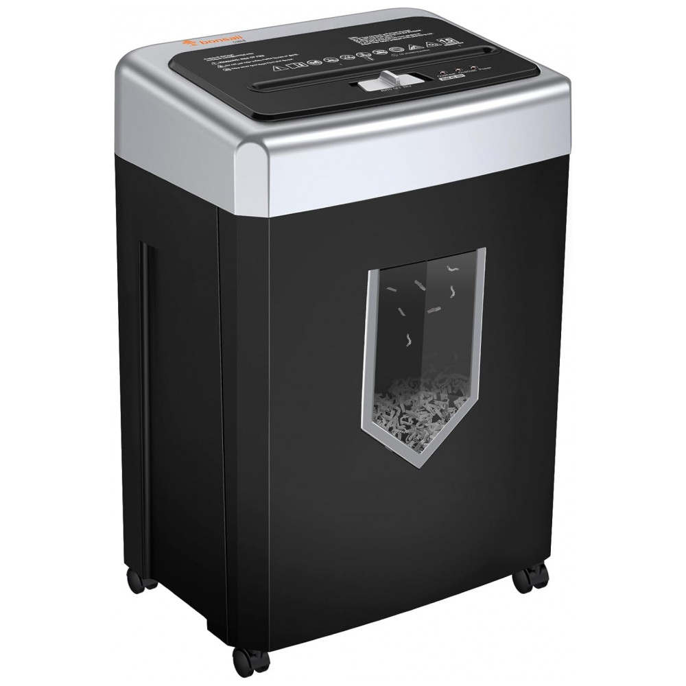 ECTQP337Z7HC0B_0-1.jpg - Triturador de Papel Bonsaii 15 Folhas para Escritório, 40 Minutos de Uso Contínuo, Alta Segurança P4, Capacidade de 18,9 litros