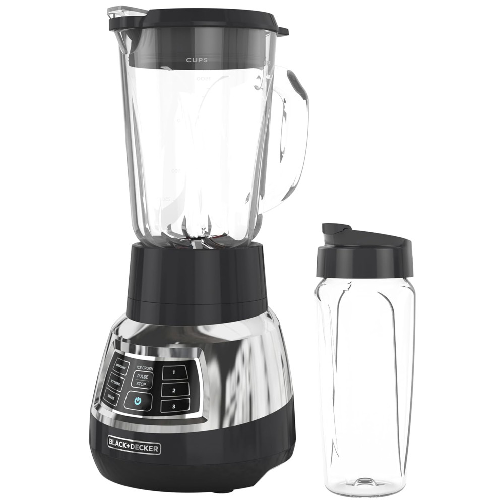 ECTQP6DJFGBC0B_0-1.jpg - Liquidificador 710mL com Jarra de Vidro Lâmina Serrilhada e Silencioso 110V 900W BLACK+DECKER Prata