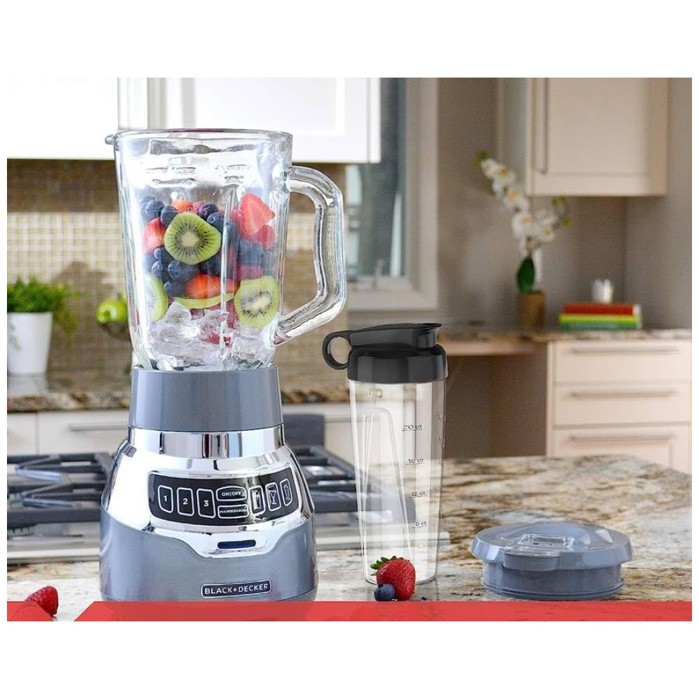 ECTQP6DJFGBC0B_1-1.jpg - Liquidificador 710mL com Jarra de Vidro Lâmina Serrilhada e Silencioso 110V 900W BLACK+DECKER Prata