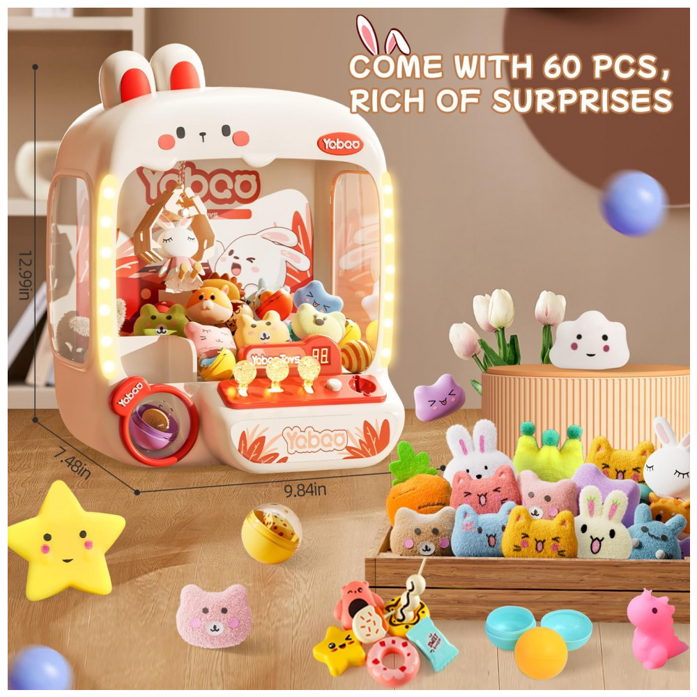 ECTQP78L4F8D0B_3-1.jpg - Máquina de Garra Grande para Crianças Vanvimen Bunny 64 PCS Arcade Eletrônica de Brinquedos Dispensador de Doces e Prêmios