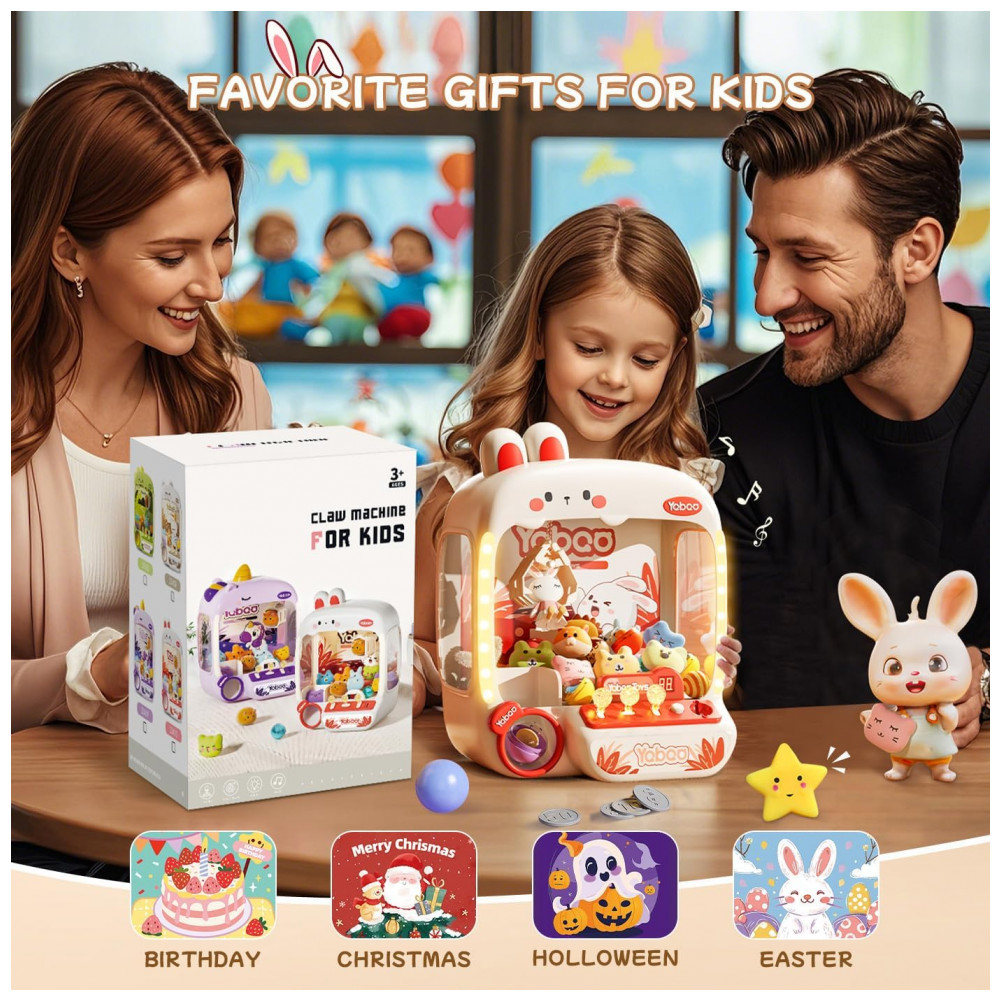 ECTQP78L4F8D0B_6-1.jpg - Máquina de Garra Grande para Crianças Vanvimen Bunny 64 PCS Arcade Eletrônica de Brinquedos Dispensador de Doces e Prêmios