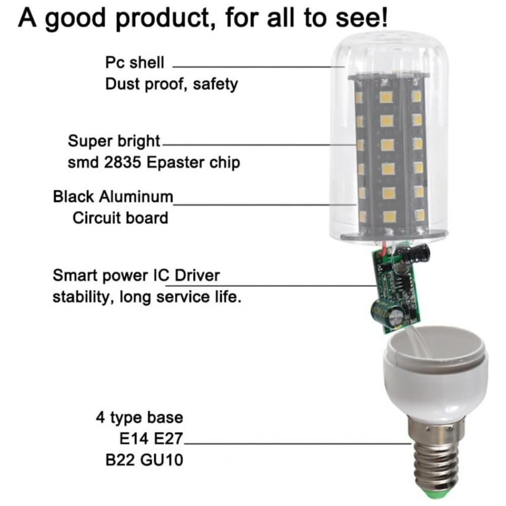 ECTQP8HLN8RF0B_3-1.jpg - Kit 2 Lâmpadas LED Milho YSJX 8W E27 Bivolt Luz Quente Econômica e Durável para Uso Residencial em Barcos e CasaGeneric