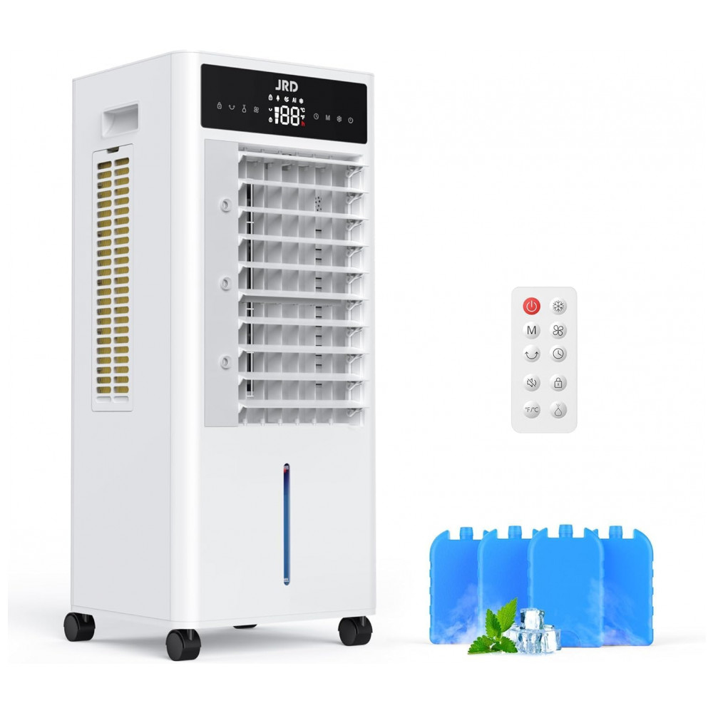 ECTQP927C7LF0B_0-1.jpg - Condicionador de Ar Portátil JRD com 4 Gelos Packs, Temporizador de 12H, Tanque Duplo de Preenchimento Superior, Resfriador de Ar por Evaporação