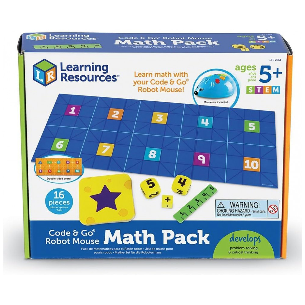 Learning Resources Code & Go Robot Mouse – Kit Educativo de Programação com Mouse Programável e 30 Cartões de Codificação para Crianças 5+