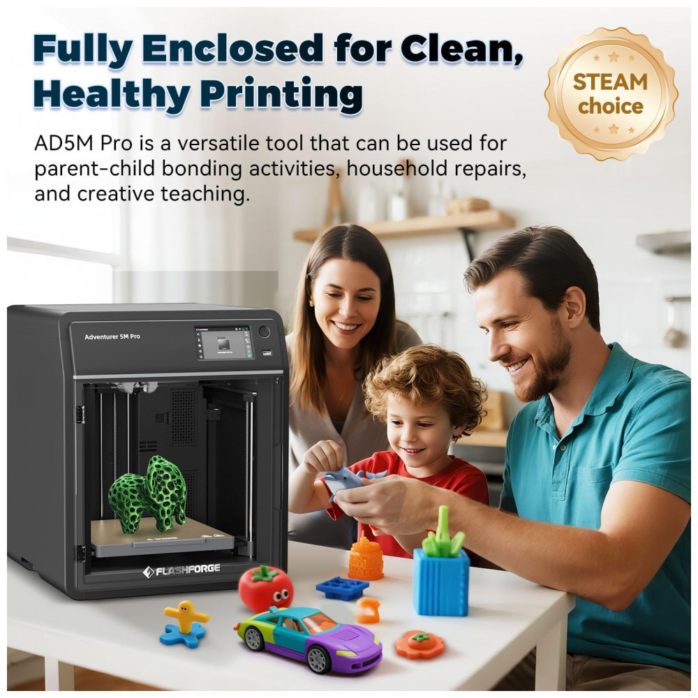 ECTQPJR7HRBF0B_4-1.jpg - Impressora 3D FLASHFORGE AD5M Pro com 250g de PLA Impressão de Alta Precisão de Alta Velocidade CoreXY 600mm/s Hotend QuickSwap 0.4 0.6mm