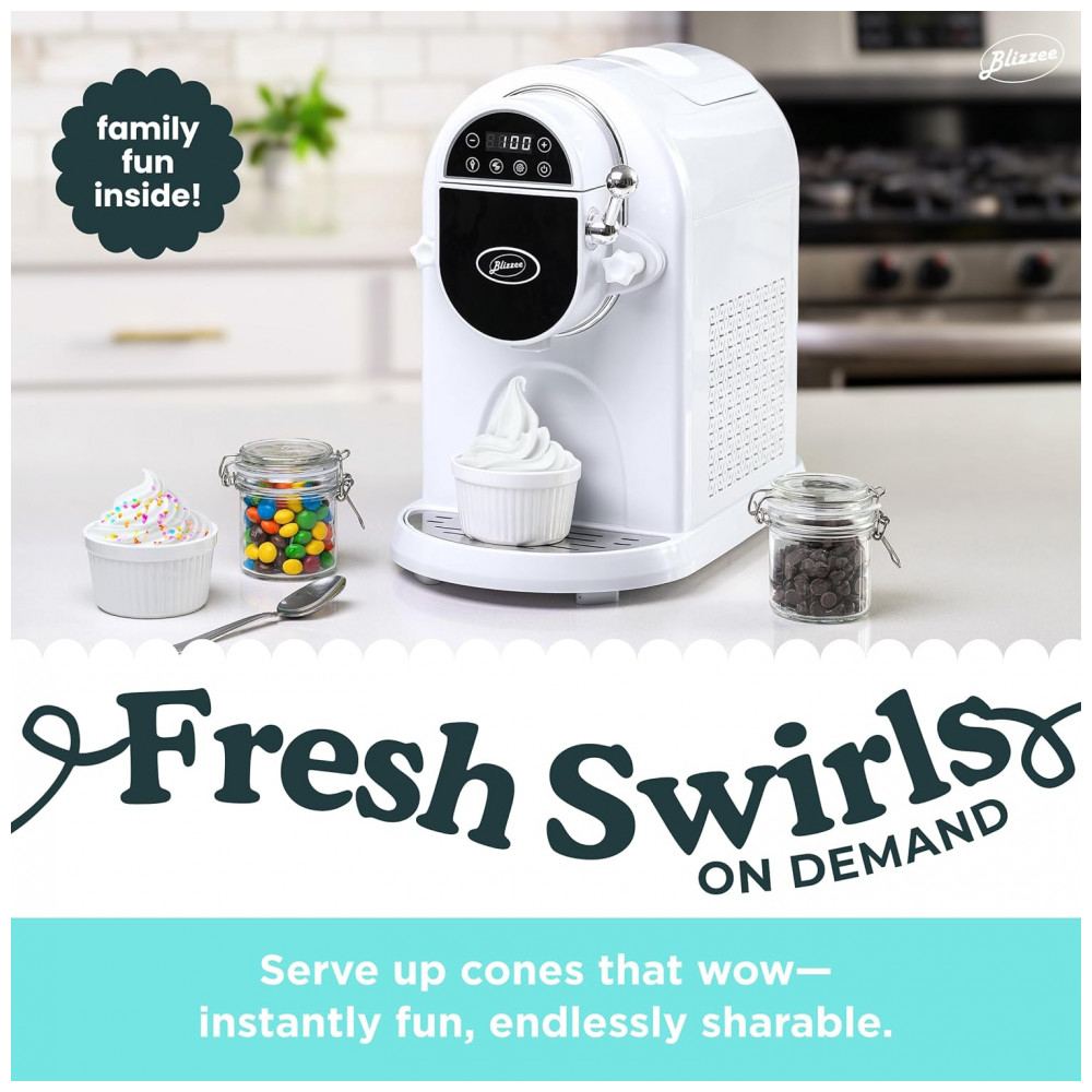 Máquina de Sorvete Soft Serve 1,25 litros Sem a Necessidade de Pré-Congelamento com Compressor Integrado Display Digital de LED - Blizzee - Imagem 2