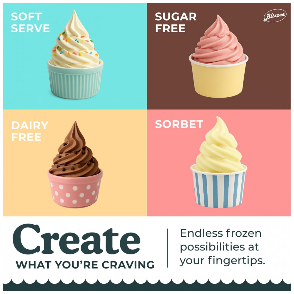 Máquina de Sorvete Soft Serve 1,25 litros Sem a Necessidade de Pré-Congelamento com Compressor Integrado Display Digital de LED - Blizzee - Imagem 3