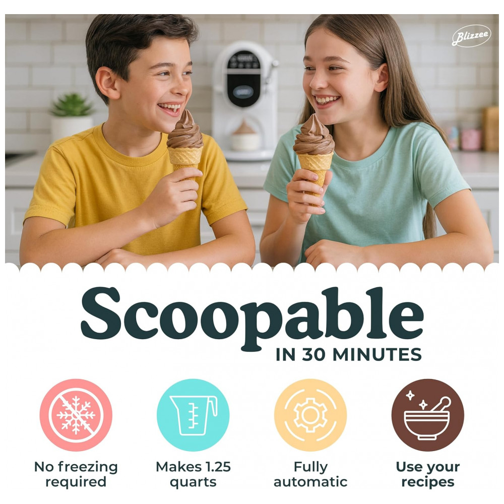 Máquina de Sorvete Soft Serve 1,25 litros Sem a Necessidade de Pré-Congelamento com Compressor Integrado Display Digital de LED - Blizzee - Imagem 5