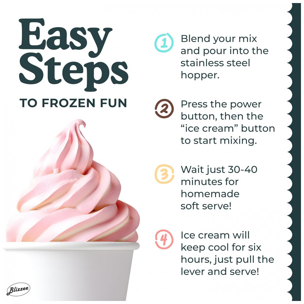 Máquina de Sorvete Soft Serve 1,25 litros Sem a Necessidade de Pré-Congelamento com Compressor Integrado Display Digital de LED - Blizzee - Imagem 6